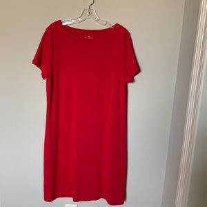 Red Cotton Knit Dress EUC